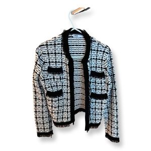 Zara Embroidered tweed coat